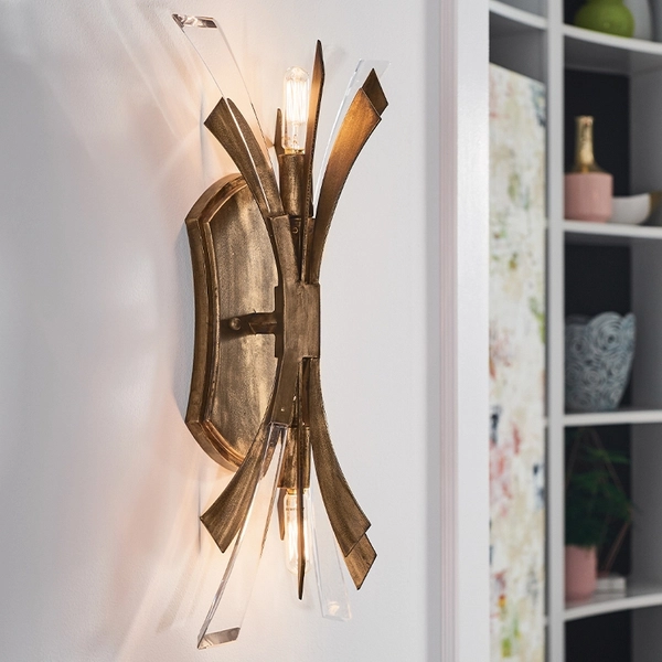 Kinkiet kryształowy QN-VIDA2 nowoczesny do garderoby złoty