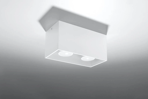 Plafon LAMPA sufitowa SL.0380 natynkowa OPRAWA prostokątna downlight biała