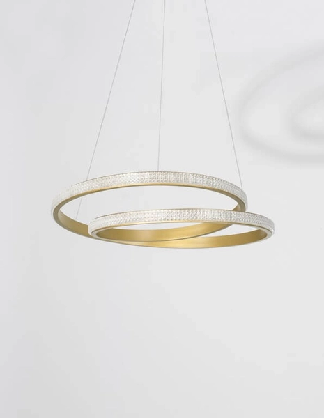 Kryształowa lampa wisząca Obera do salonu LED 25W złota