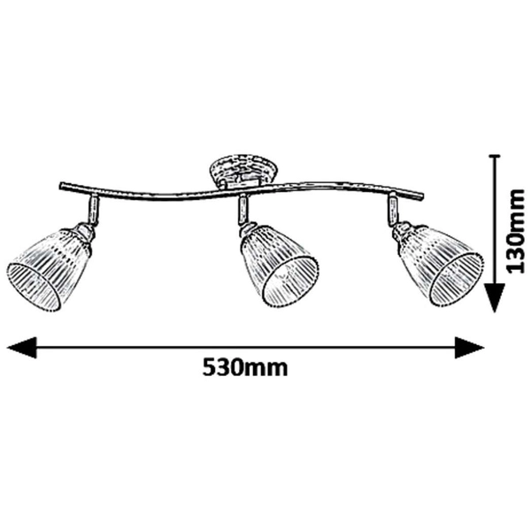 LAMPA sufitowa MARTHA 5017 Rabalux klasyczna OPRAWA szklane reflektorki brąz antyczny przezroczysta