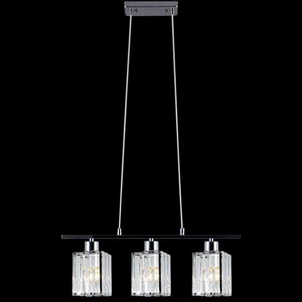 Kryształowa lampa wisząca 6791/3 8C do sypialni chrom