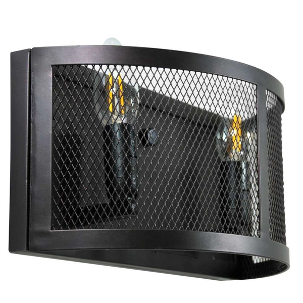 Kinkiet LAMPA ścienna BRESSO 310521 Polux przyścienna OPRAWA półokrągła siatka czarna