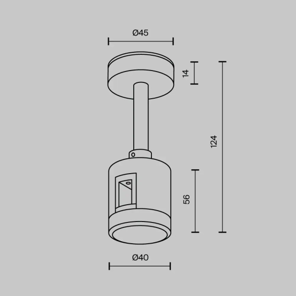 Sufitowy uchwyt podłużny magnetyczny Flarity TRA156C-IPC1-BS mosiądz