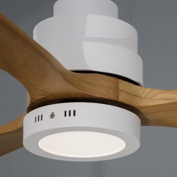 Plafon z wentylatorem SEGOVIA LE42554 Luces Exclusivas LED 12W 3000K ekologiczny drewno biały