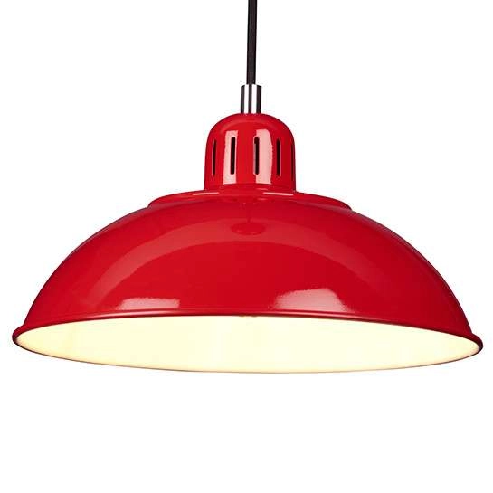 Wisząca LAMPA vintage FRANKLIN-P-RED Elstead retro OPRAWA metalowa ZWIS kopuła czerwony