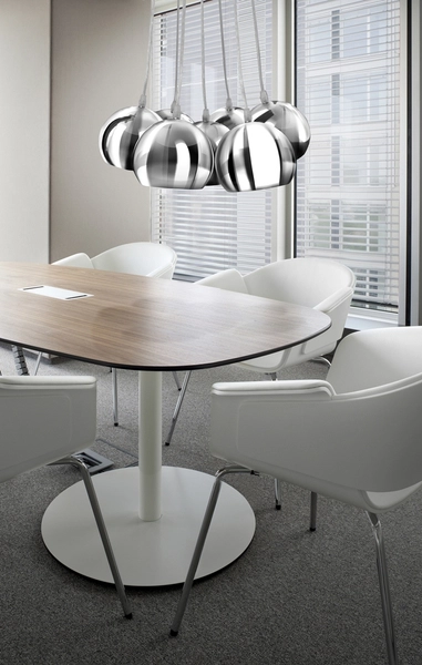 Wisząca lampa jadalniana Noa metalowa nad stół biała chrom