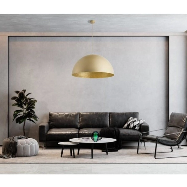 Metalowa kopuła wisząca SFERA złota lampa do salonu nad stół
