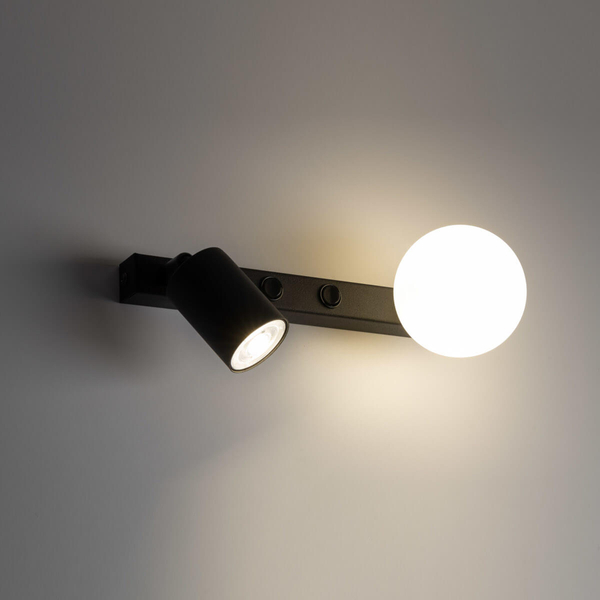 Naścienna lampa regulowana Vox 10148 bubble tubka czarna biała