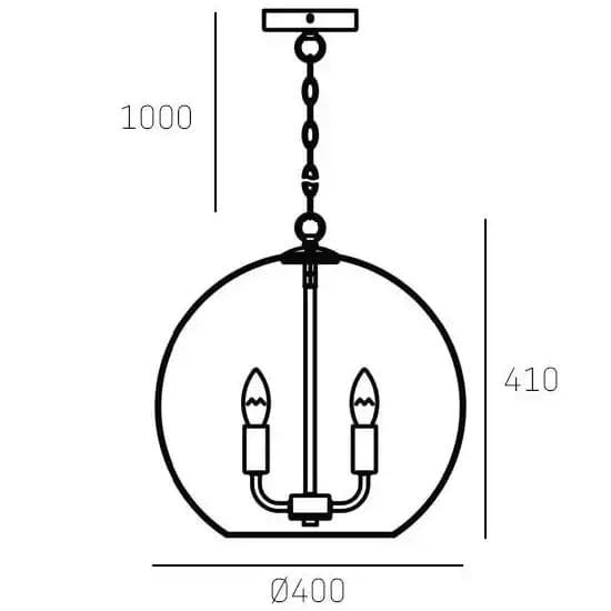 Eklektyczna lampa wisząca Prague p04974ch Cosmolight metal szkło srebrna