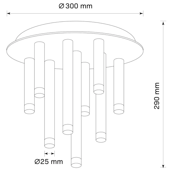 Lampa sufitowa metalowa Glam 326645 na korytarz czarna złota