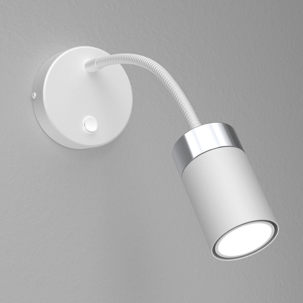 Regulowana lampa ścienna Joker do czytania biała chrom