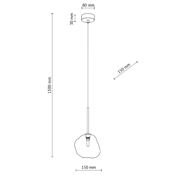 Wisząca lampa glamour Lava 11025 kula do sypialni brązowa bursztynowa