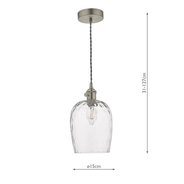 Lampa wisząca do salonu Hadano HAD0161-03 Dar Lighting przezroczysta chrom