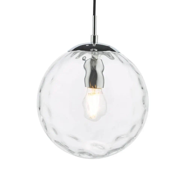 Wisząca lampa do jadalni Ripple SP71-RIP8808 nad stół szklana chrom
