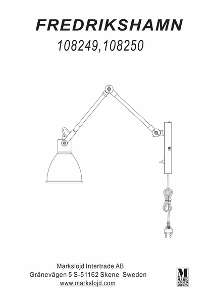 Regulowana lampa ścienna House na wysięgniku biała stal