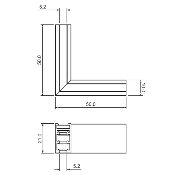Natynkowy narożnik typu L do szynoprzewodów Magnetic Track ML2165 czarny