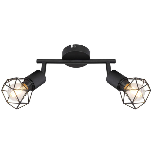 Industrialna LAMPA sufitowa XARA I 54802S-2 Globo druciana OPRAWA metalowy plafon reflektorki czarne