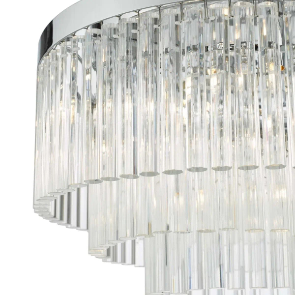 Kryształowy plafon Logan LOG5408 glamour okrągły chrom