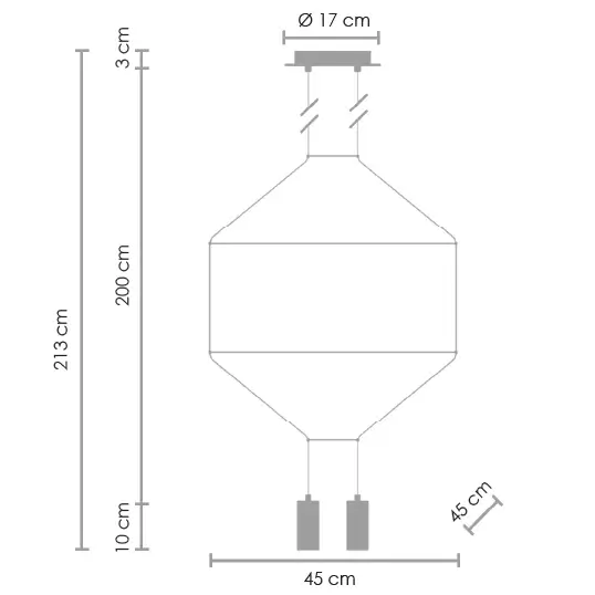 Ażurowy zwis Linea ST-5961-4 Step geometryczny na wyspę czarny