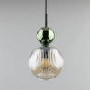 Szklana zwisająca lampa Sophia Green 11145 żebrowana kula zielony