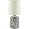 Stołowa LAMPA stojąca LINDA 03785 Ideus ceramiczna LAMPKA abażurowa wzorki   biała chrom