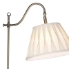 Antyczna lampa stojąca SUFFOLK mosiężna biała metalowa tkaninowa klosz E14 z abażurem SUF4975-X