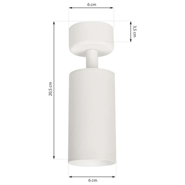 Spot LAMPA sufitowa MICA ML6087 + ML6093 Milagro metalowa OPRAWA tuba + pierścień biały chrom