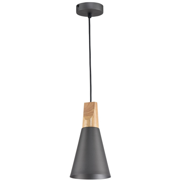 Zwis nad wyspę Bicones P359-PL-140-C Maytoni stożkowy klosz drewno szary