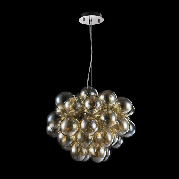 Wisząca LAMPA modernistyczna BALBO MOD112-08-G Maytoni szklana OPRAWA kule ZWIS molekuły koniak