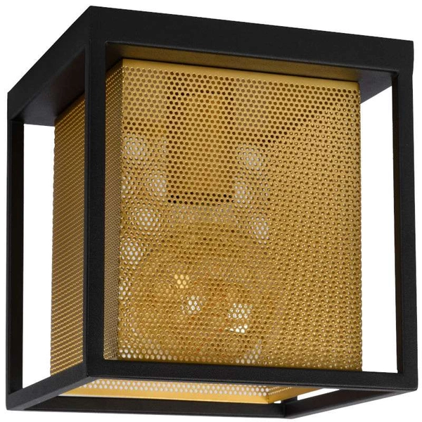 LAMPA sufitowa SANSA 21122/01/30 Lucide loftowa OPRAWA metalowa siatka mosiądz czarna