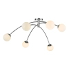 Molekułowa lampa sufitowa PUGLIA  chromowana szklana G9 6-punktowa do jadalni PUG6450