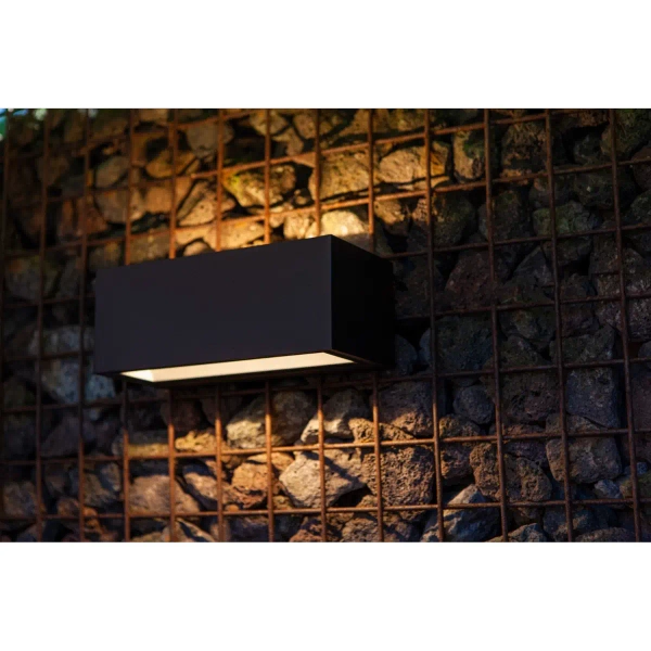 Elewacyjna LAMPA ścienna GEMINI 5189112012 Lutec prostokątna OPRAWA kinkiet LED 20W 3000K metalowy IP54 czarny