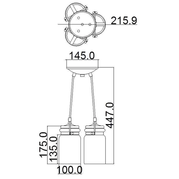 Skandynawska LAMPA wisząca KL-BRINLEY3-NI Elstead KICHLER industrialna OPRAWA szklana ZWIS tuby nikiel przezroczysty