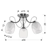 Potrójna sufitowa lampa Amba 33-78025 Candellux do jadalni szklana biała chrom