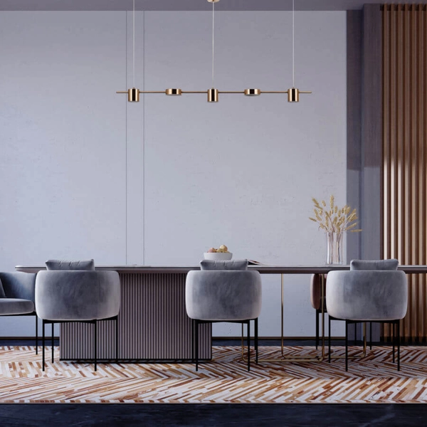 LAMPA sufitowa REMDAL PND-16374-5-COP-GD-4K Italux modernistyczna OPRAWA molekuły LED 30W 3000K metalowe sticks miedź