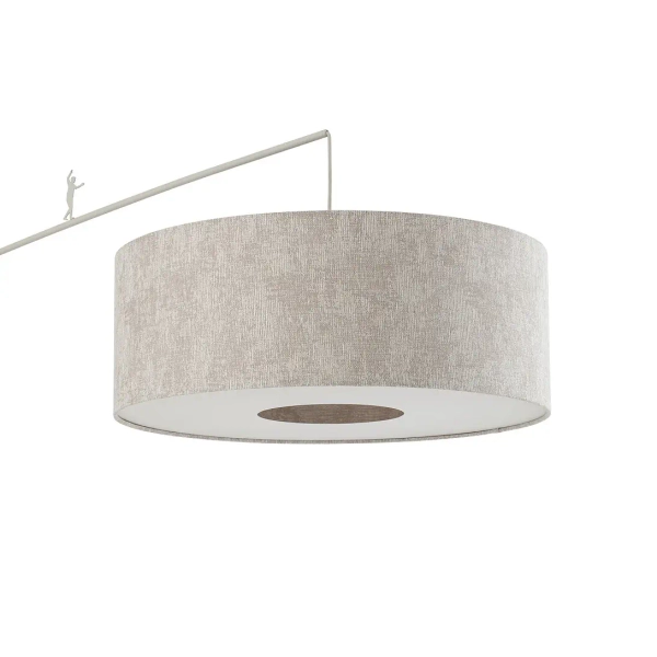 Podłogowa lampa do salonu POISE 11685 tuba tkanina szara