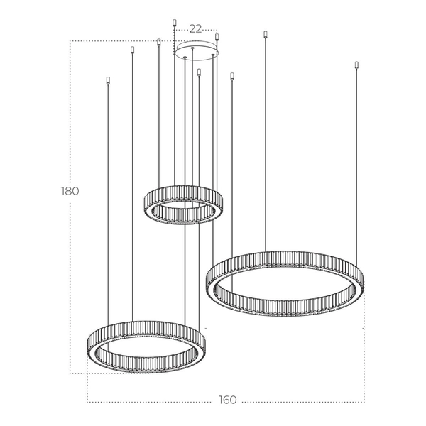 Potrójna lampa wisząca SPARK AZ5795 Azzardo LED 144W 3000K chrom