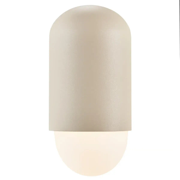 Owalna lampa elewacyjna HEKA 2118211008 IP54 na zewnątrz beżowy