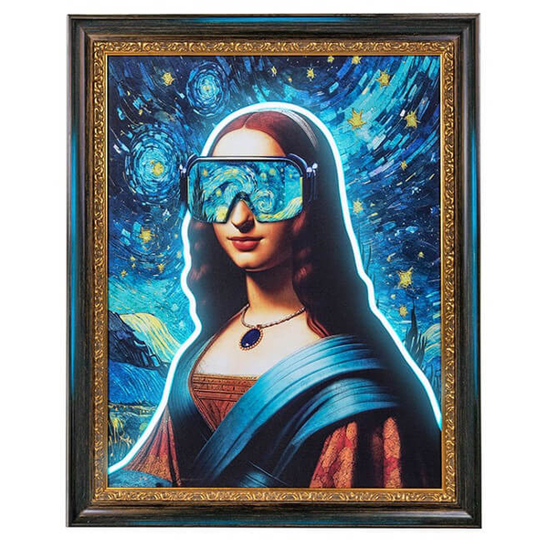 Obraz NEON LISA KH1501100244 King Home Monalisa w okularach neon wielokolorowy