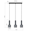 Wisząca lampa potrójna Amo LP-0702/3L BK do salonu metalowa czarna