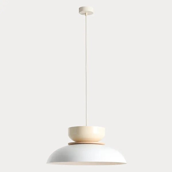 Salonowa lampa wisząca ALDO 1152G2_9_J metalowa biała beżowa