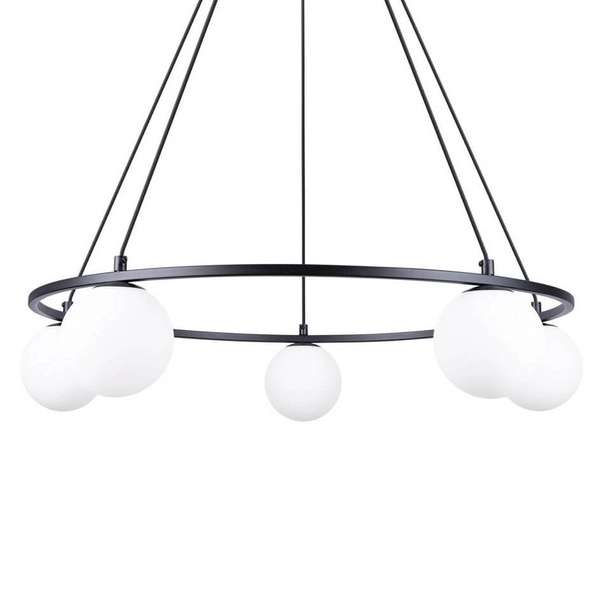 Lampa wisząca Yoli SL.1214 ring balls nad stół czarna biała