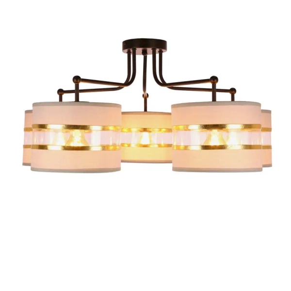 Abażurowa lampa sufitowa do sypialni Andy 35-00521 biały złoty czarny