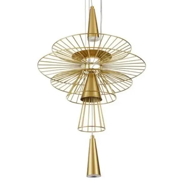 Metalowa lampa zwisowa Susso ST-8713P-S Step do salonu złota