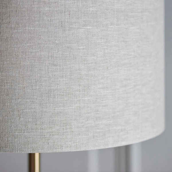 Podłogowa lampa do salonu Highclere 113461 z abażurem mosiądz antyczny