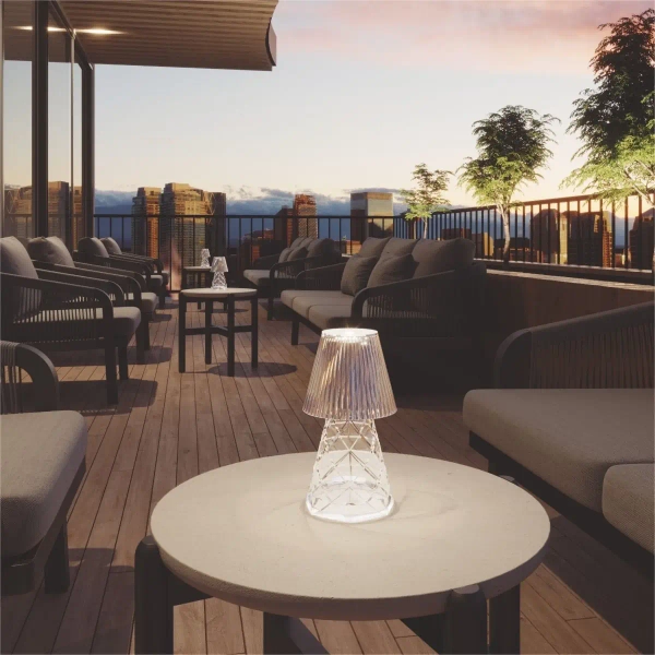 Lampka nocna na taras glamour LOLA 3116 LED 1,5W 3000K IP44 przezroczysta