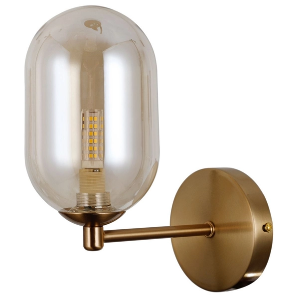 Szklany kinkiet Perano WL-4215-1-HBR Italux do jadalni antyczny brąz