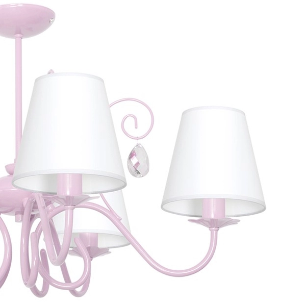 LAMPA sufitowa SARA MLP1052 Milagro dziecięca OPRAWA abażurowa crystal jasnoróżowa