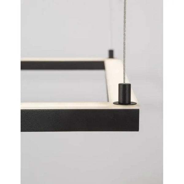 Wisząca LAMPA geometryczna JAEN LE41427 Luces Exclusivas metalowa OPRAWA kwadratowy ZWIS LED 40W 3000K ściemnialny czarny