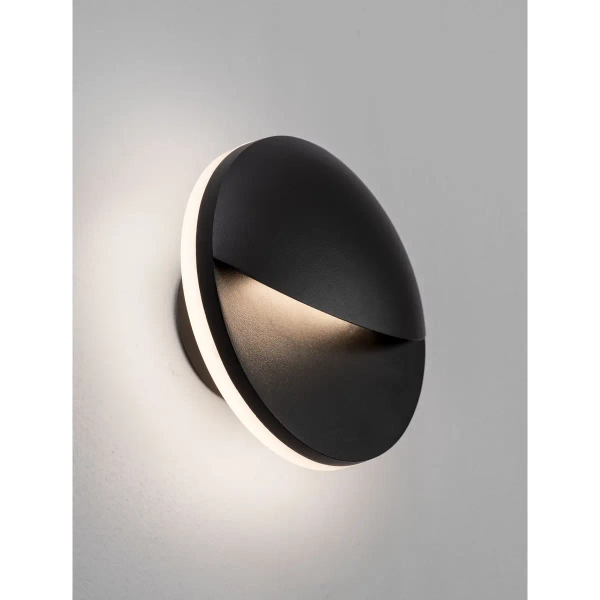 Okrągła lampa ścienna ZEVERNA LE75292 LED 9W 3000K IP54 antracyt